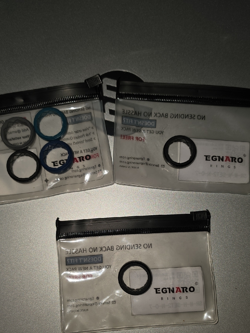 EGNARO Silicone Ring Assortment Set Of 6 Size 7